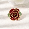 304 Stainless Steel Enamel Finger Rings for Women RJEW-G373-01G-02-1