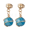 3 Pairs 304 Stainless Steel Natural Cultured Freshwater Pearl Round Dangle Stud Earrings EJEW-JE06816-2