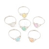 Natural Selenite Dyed Finger Rings RJEW-JR01017-02-2