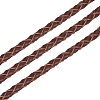 Brown Round Braided Leather Necklace Cords for Jewelry Making WL-PH0002-01B-2