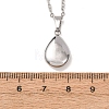 304 Stainless Steel Teardrop Pendant Cable Chain Necklaces for Men Women NJEW-K308-02B-P-5