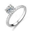 Rhodium Plated 925 Sterling Silver Moissanite Finger Rings WG6D295-57-4