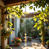3Pcs Leaf Glass Hanging Suncatchers HJEW-TADJ0015-7