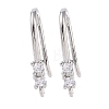 Brass Micro Pave Cubic Zirconia Earring Hooks KK-U008-12P-1