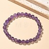 Natural Amethyst Bead Stretch Bracelets X-BJEW-K212-A-034-2