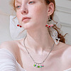 70Pcs 7 Colors Crackle Glass Pendants PALLOY-TADJ00019-7