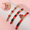 9Pcs 9 Styles Handmade Polymer Clay Heishi Beads Stretch Bracelets BJEW-WH0012-101A-4