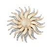 Sunflower Alloy Rhinestone Brooches for Backpack ClothesDouble  PALLOY-D361-12GP-1