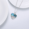 304 Stainless Steel & Natural Paua Shell Heart Mustard Seed Faith Mountain Pendant Necklaces for Women WGD75B3-01-4