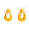 Rattan & Gauze Stud Earrings WG2B7E1-04-2