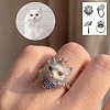 Alloy Rhinestone Cuff Open Rings WG3624E-01-4