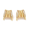 Brass Micro Pave Clear Cubic Zirconia Tube Bails KK-D289-04G-1