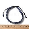 Natural Lapis Lazuli and Synthetic Hematite Adjustable Braided Bead Bracelets BJEW-H626-01-07-5