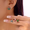 4Pcs Christmas Theme Alloy Enamel Stud Earrings EJEW-B068-02KCGG-03-1