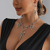 Punk Alloy Spike Cone Pendant Necklaces for Women WG6CA62-01-4