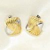 304 Stainless Steel Two Tone Stud Earrings EJEW-A124-01C-2