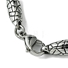 304 Stainless Steel Snake Skin Link Chain Bracelets for Women Men BJEW-C063-01AS-3