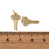 Brass Micro Pave Clear Cubic Zirconia Charms KK-A270-03H-G-3