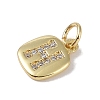 Rack Plating Brass Micro Pave CLear Cubic Zirconia Charms KK-E110-14G-H-2