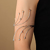 Round Beaded Alloy Upper Arm Open Cuff Bangles WG9CF3D-08-1