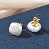 Brass & ABS Plastic Imitation Pearl Stud Earrings for Women PL-CBA760A-03A-G02-3