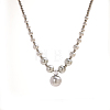 304 Stainless Steel & Shell Pearl Round Graduated Beaded Necklaces NJEW-OY002-32-1