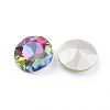 Pointed Back & Back Plated Glass Rhinestone Cabochons X-RGLA-J012-8mm-001VO-2