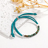 4MM Round Synthetic African Turquoise(Jasper) Beaded Faux Suede Cord Slider Bracelets for Women WG432D6-04-1