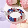 8mm Round Polymer Clay Rhinestone Wrap Bracelets BJEW-JB10480-2