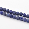 Frosted Round Natural Lapis Lazuli Beads Strands G-E302-110-6mm-1