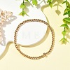 Synthetic Non-magnetic Hematite Round and Religion Cross Beaded Stretch Bracelets for Women BJEW-JB14406-01-1