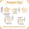 180Pcs 3 Styles Wood Beads WOOD-PA0001-64-2