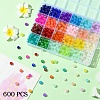 600Pcs 24 Colors Baking Paint Imitation Jade Glass Round Beads DGLA-YW0001-31-1