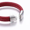 Microfiber Leather Braided Cord Bracelets Braided Cord Bracelets BJEW-E345-03B-3