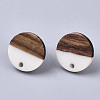 Resin & Walnut Wood Stud Earring Findings MAK-N032-003A-B02-2