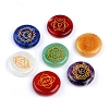 Chakra Natural Gemstone Flat Round Stones PW-WG64968-01-3