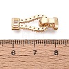 Brass Micro Pave Clear Cubic Zirconia Fold Over Clasps KK-Q074-17G-3