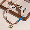 Alloy Enamel & Rhinestone & Resin & Acrylic Sun Pendant Printed Cloth Scarf Necklaces for Women FS-WG8696E-17-1