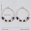 Bohemian Colorful Natural Stone Beaded Hoop Earrings for Women TC8754-4-1