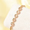 Brass Micro Pave Cubic Zirconia Chain Bracelets KK-R217-37G-2