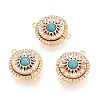 Brass Pave Clear Cubic Zirconia Magnetic Clasps KK-N287-09G-1