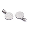 Flat Round with San Benito & Word 304 Stainless Steel Charms X-STAS-I036-03C-2