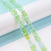 Transparent Electroplate Glass Beads Strands GLAA-F122-05D-2