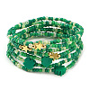 7Pcs 3 Styles Saint Patrick's Day Glass Seed Bead Stretch Bracelets RL8024-1-5