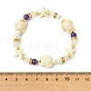 Shell Pearl & Natural & Synthetic Mixed Gemstone Beads Stretch Bracelets for Women BJEW-JB13898-02-4