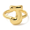 Initials Brass Open Cuff Ring for Women RJEW-N046-02J-G-2