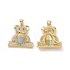 Brass Cubic Zirconia Pendants KK-G453-20G-1