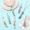 7Pcs Handmade Porcelain & Glass Bootle Pendant Decorations HJEW-FS00111-5