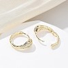 Brass Clear Cubic Zirconia Hoop Earrings EJEW-Q014-20G-5