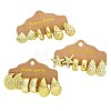 9 Pairs CCB Plastic Textured Stud Earrings FS-WGE96FE-01-5